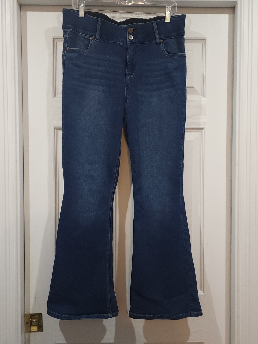 1822 Denim Dark Blue Flare Jeans - High-Rise Wide Leg